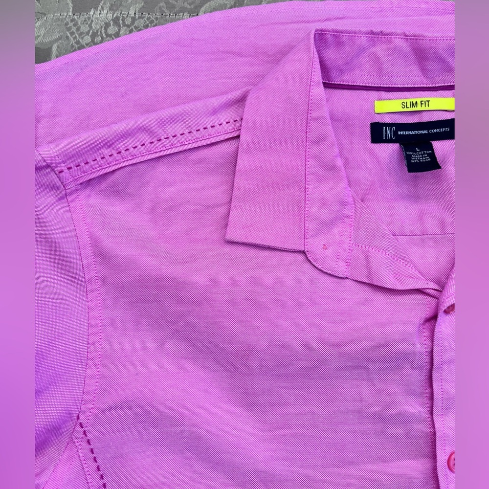 Slim Fit Inc International Concepts Long Sleeve Shirt, size L.